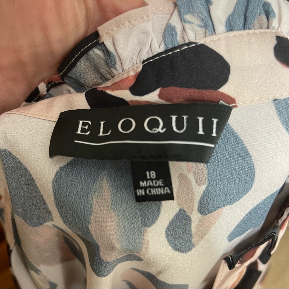 Eloquii Printed Button Down With Ruffle Neck Nwt … - image 7